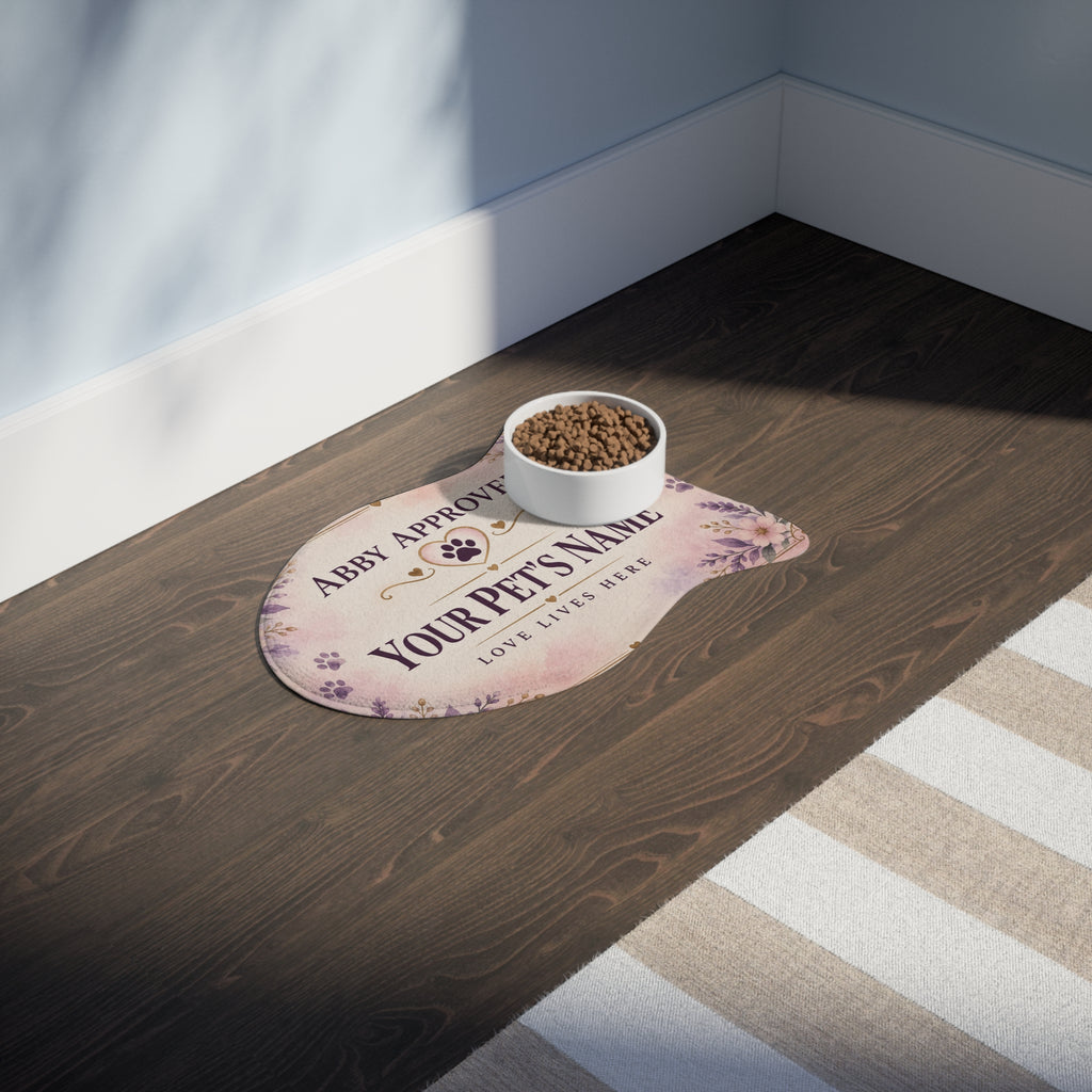Abby Approved™ Personalized Pet Feeding Mat — Love Lives Here
