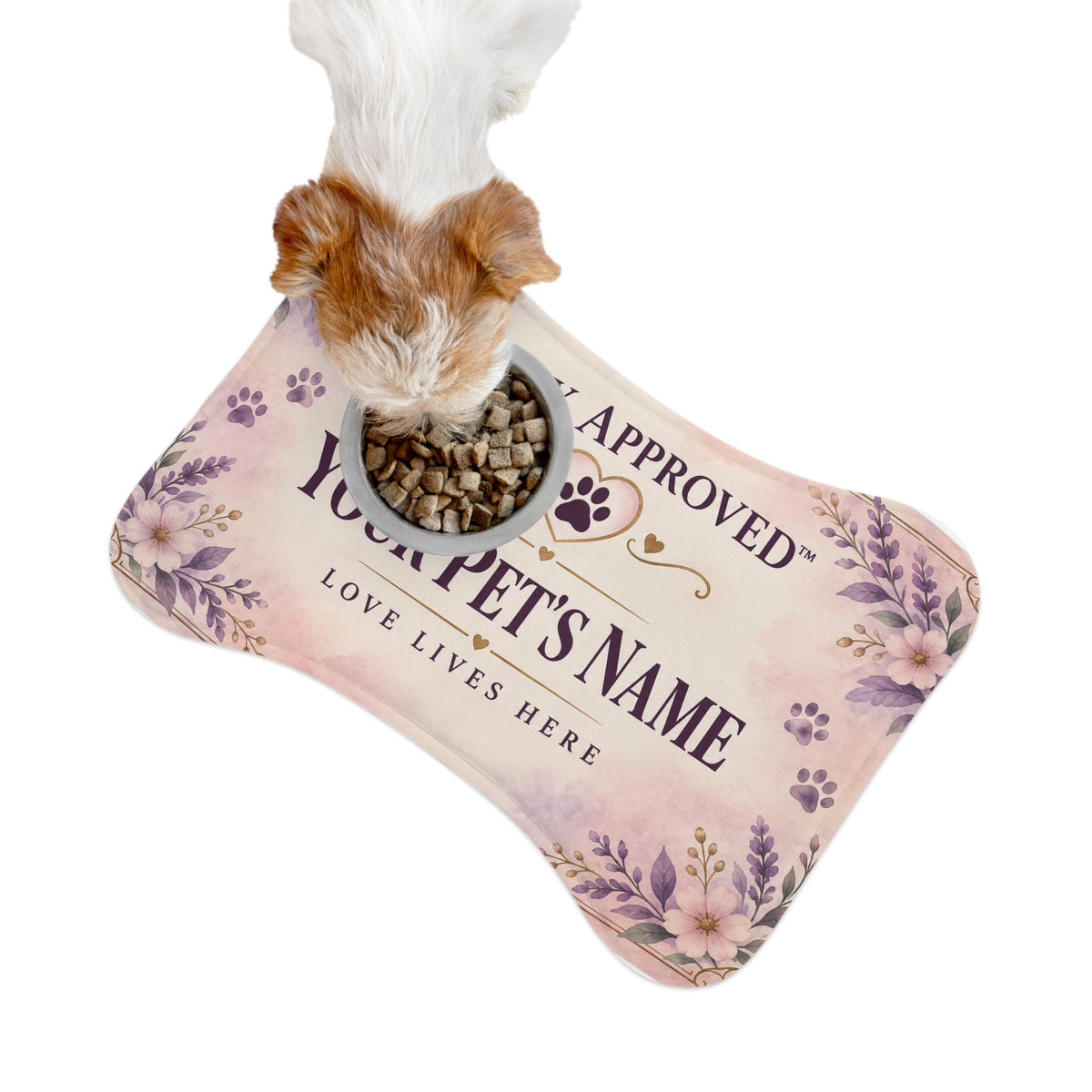 Abby Approved™ Personalized Pet Feeding Mat — Love Lives Here