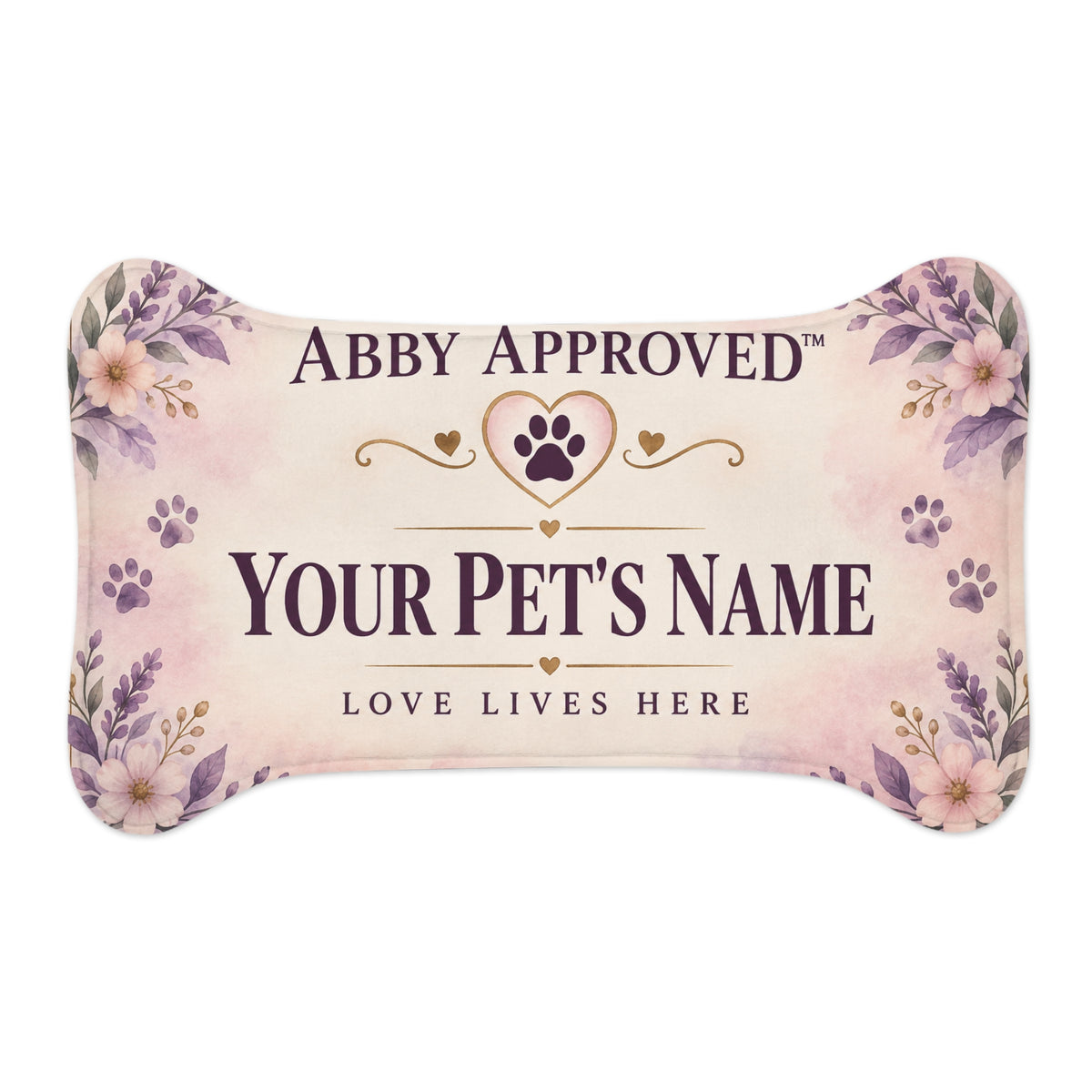 Abby Approved™ Personalized Pet Feeding Mat — Love Lives Here