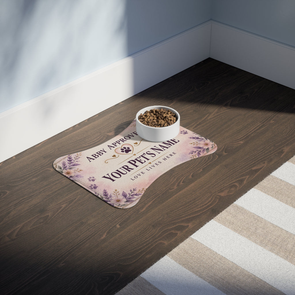 Abby Approved™ Personalized Pet Feeding Mat — Love Lives Here