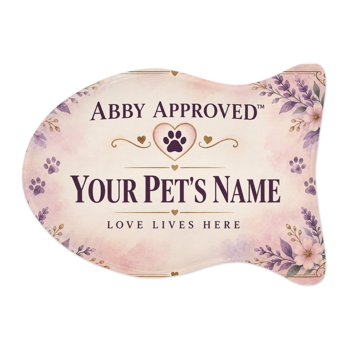 Abby Approved™ Personalized Pet Feeding Mat — Love Lives Here