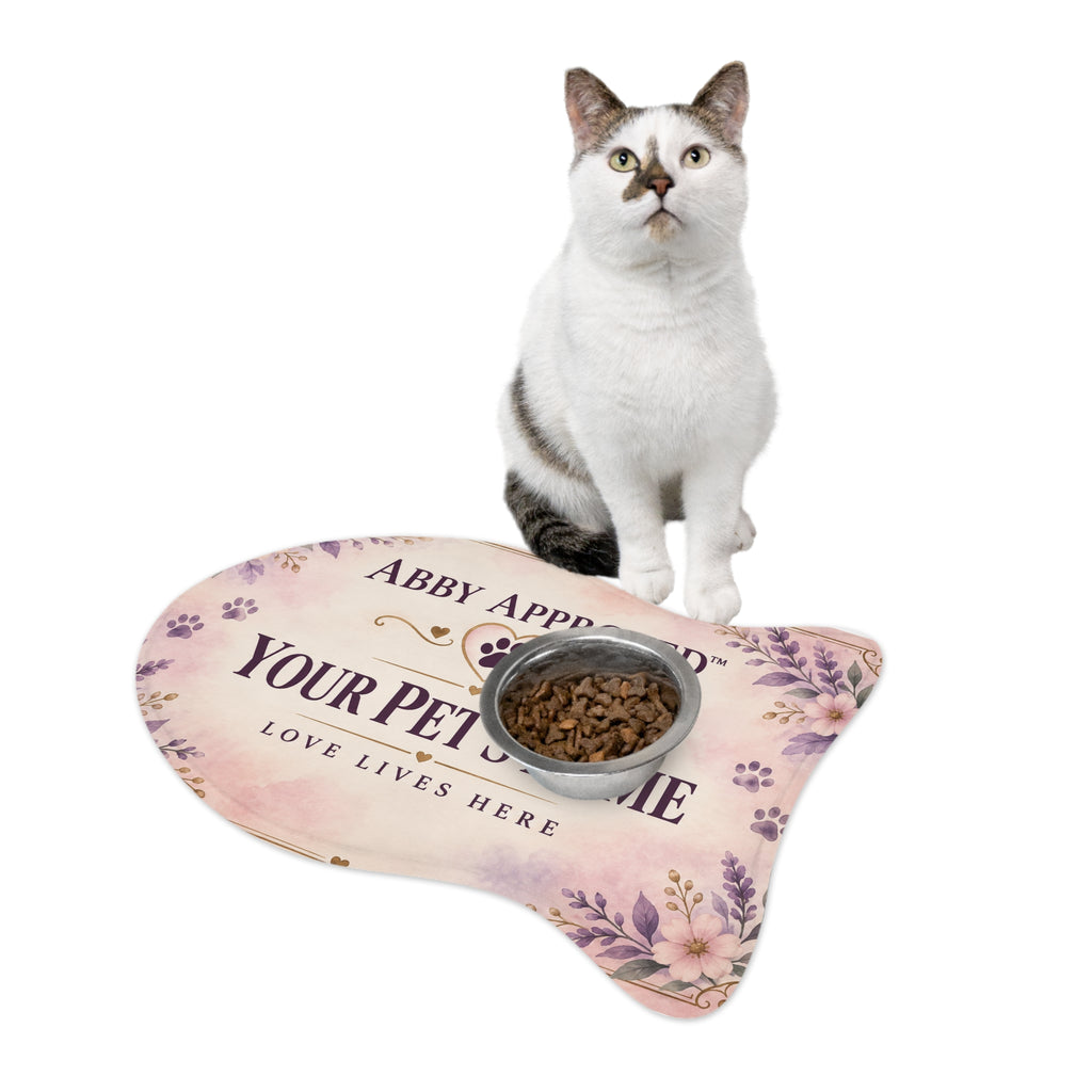 Abby Approved™ Personalized Pet Feeding Mat — Love Lives Here