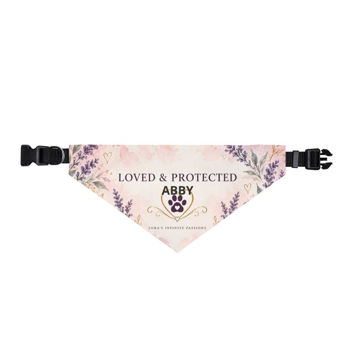 Loved & Protected Personalized Pet Bandana — Custom Name