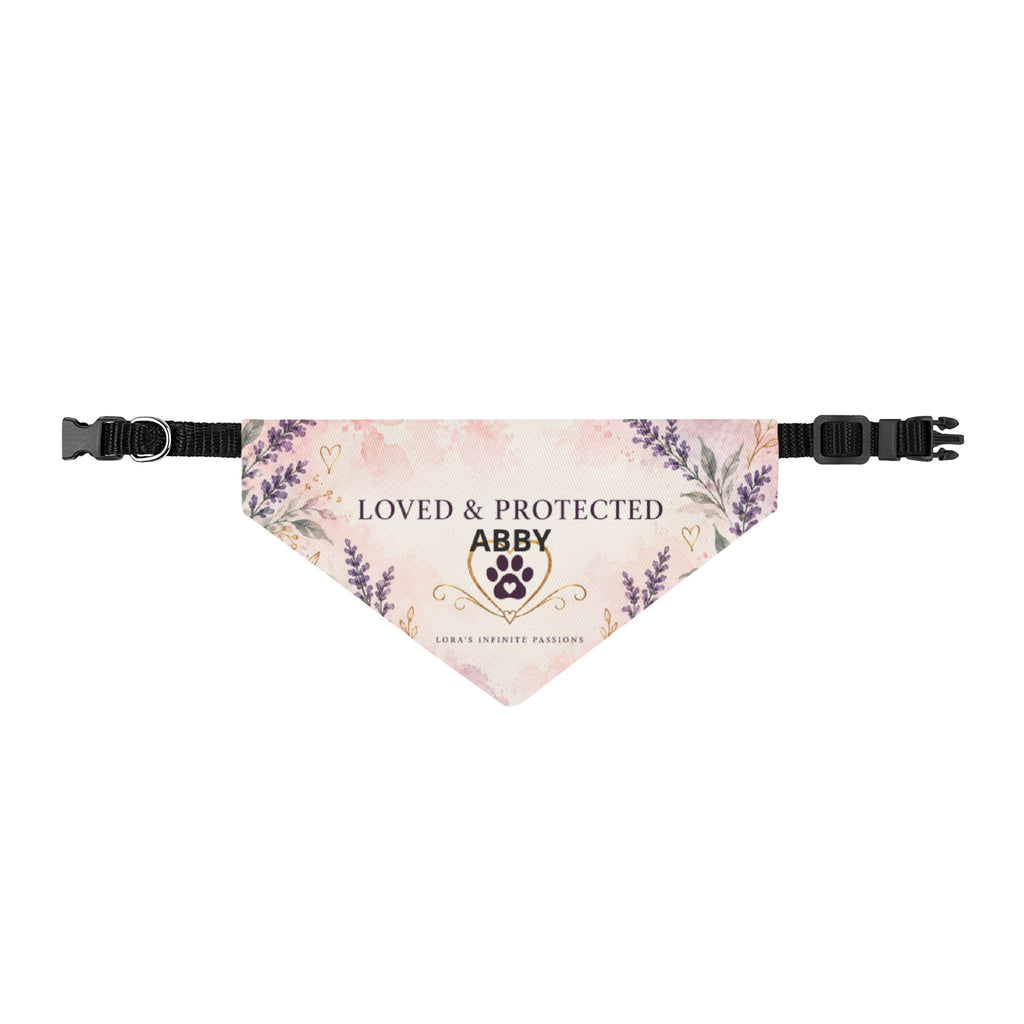 Loved & Protected Personalized Pet Bandana — Custom Name