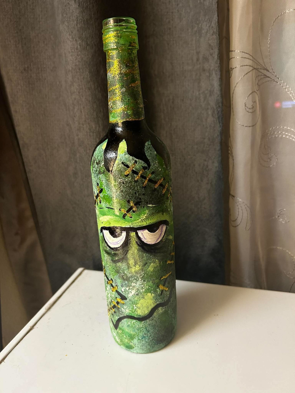 Hand-painted Halloween BOO-tle #3 — Frank